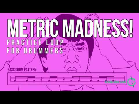 Metric Madness - Drumless Track For Drummers - "AustrAlien Hip Hip"