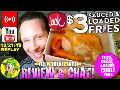 , title : 'Jack In The Box® | Triple Cheese & Bacon Curly Fries | Livestream Replay 12.21.18 🕵️💬🎙️'