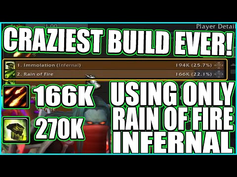 Rain Of Fire + Infernal Spam 12k DPS IN 3v3 ARENAS! Craziest Destruction Warlock Build Ever? 9.2 PvP