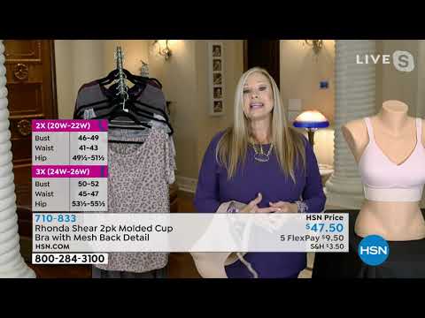 Rhonda Shear 2pack Molded Cup Bra with Mesh Back Detail