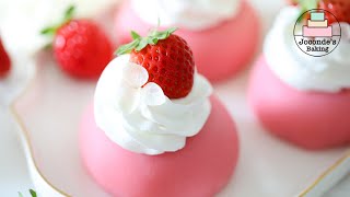 Make this real strawberry mochi. Can't stop eating it!
