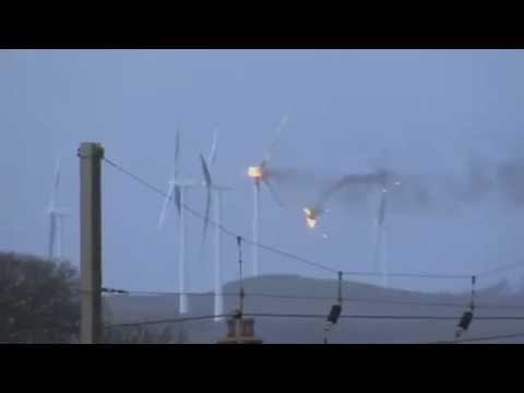 Wind turbine killed by wind.