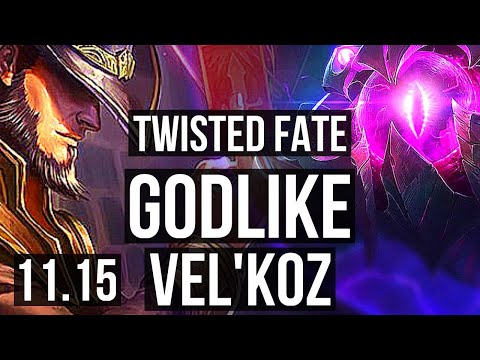 TWISTED FATE vs VEL'KOZ (MID) | 8/1/10, 1.5M mastery, Godlike | EUW Master | v11.15