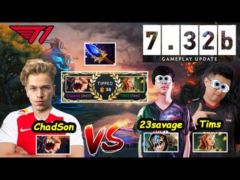 T1.Topson vs 23savage Tims JT - Primal Beast Midlane CHADSON Dota 2 pro Gameplay 7.32b