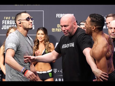 UFC 216 ceremonial weigh-in staredowns