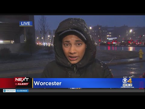 Rain turning to snow in Worcester