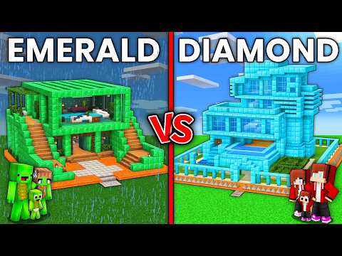 Mikey EMERALD vs JJ DIAMOND Modern Security House in Minecraft - Maizen