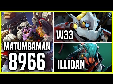 Dota 2 Matumbaman vs w33 and illidan - New MMR Star [7K6 Average]