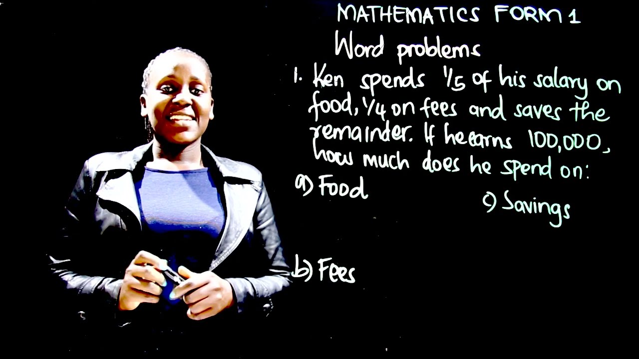 Form 1 Math Teacher Agnes Mugo - Word Problems