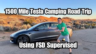 1500 Mile Tesla Model 3 Camping Road Trip Using Only FSD Supervised