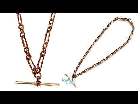 Edwardian 9ct Rose Gold Trombone Link Albert Watch Chain 17.5”