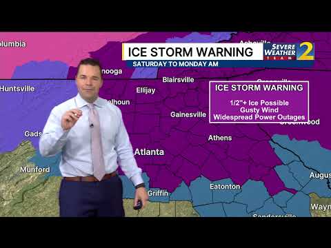 Ice storm warning issued for metro Atlanta, north Georgia