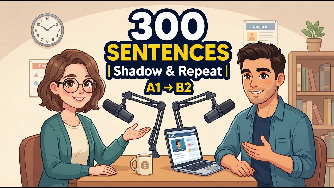 300 SENTENCES | Shadow & Repeat | A1 → B2 | English Listening Practice