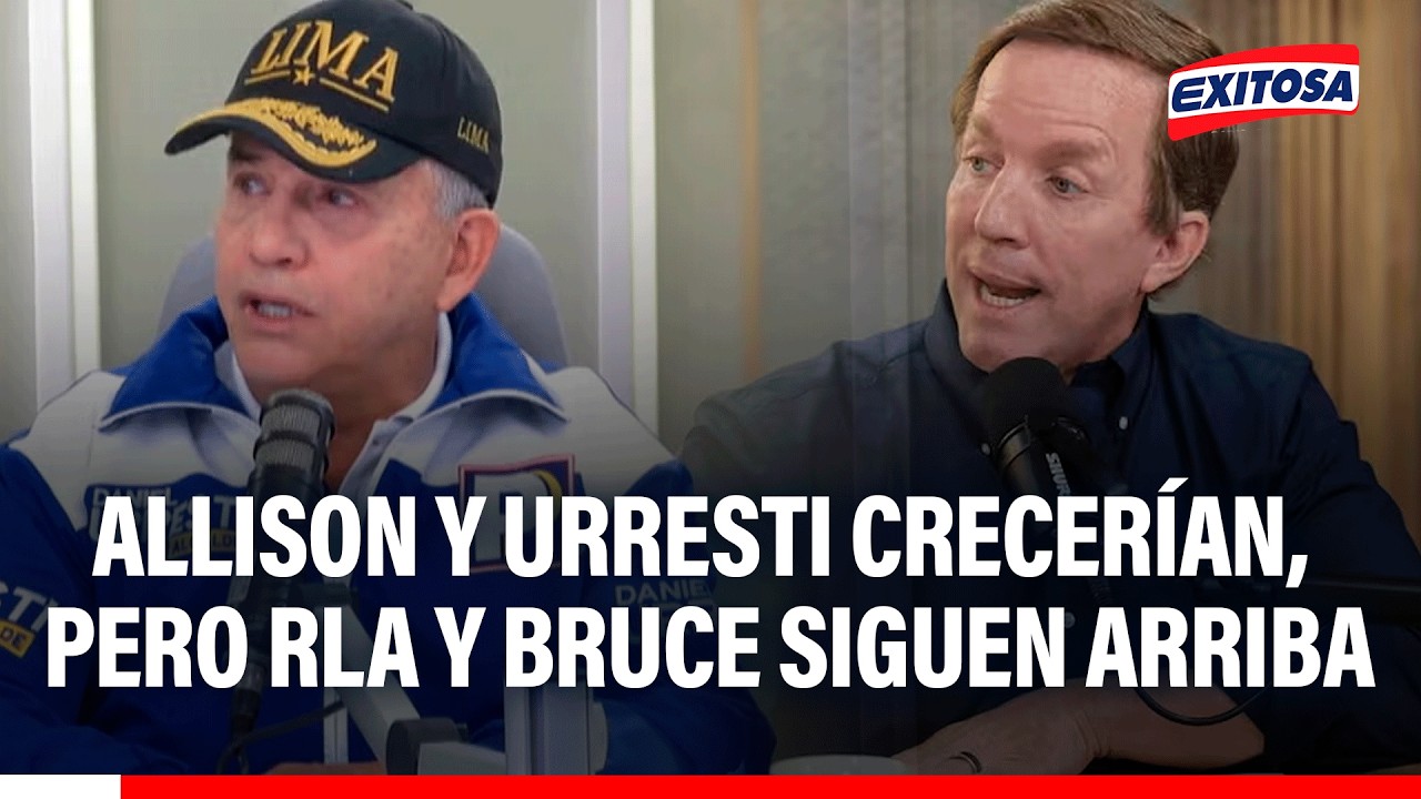 🔴🔵Allison y Urresti podrían aumentar su intención de voto, pero no superarían a López Aliaga y Bruce