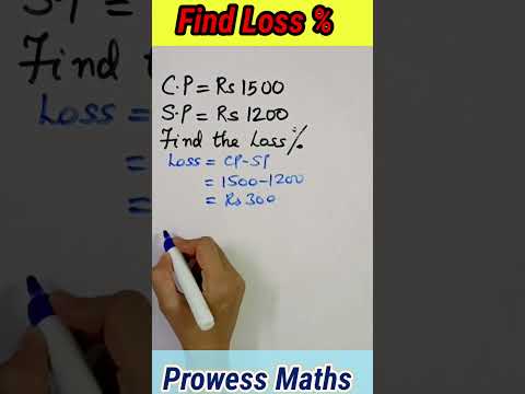 Calculate Loss percentage #Loss #Profit #Percentage #Losspercentage #Mathshorts #PayalNayak