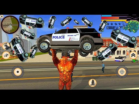 Rope Hero: Vice Town (Stone Giant on Monster Truck) Stone Giant Fight Army Man - Android Gameplay