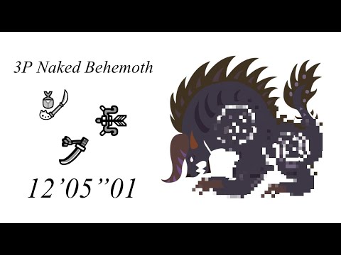 MHW: Behemoth 3p Naked Run (No Armor/Mantle) - 12'05" (Long Sword/Bow/Insect Glaive)