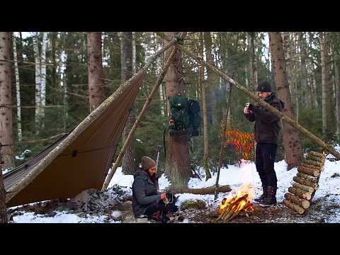 Winter Bushcraft in the Wilderness - Camping in Snow & Finding Fatwood