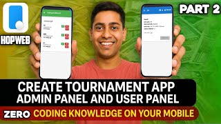Make Turnament app users panel and Admin panel on android step by step tutorial ||