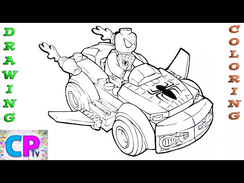 Spiderman Coloring Pages ,Spideman in the Winged Car ,Drawing of Superhero,No Copyright Sounds