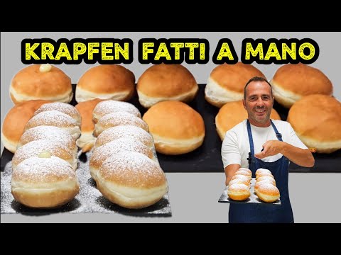 KRAPFEN (BOMBOLONI) NUOVA RICETTA CON IMPASTO SUPER SOFFICE FATTO MANO CORSO DI PASTICCERIA IN CASA