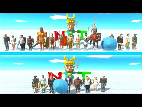 ALL HUMANS Team vs MODERN HUMANS Team - Animal Revolt Battle Simulator ARBS
