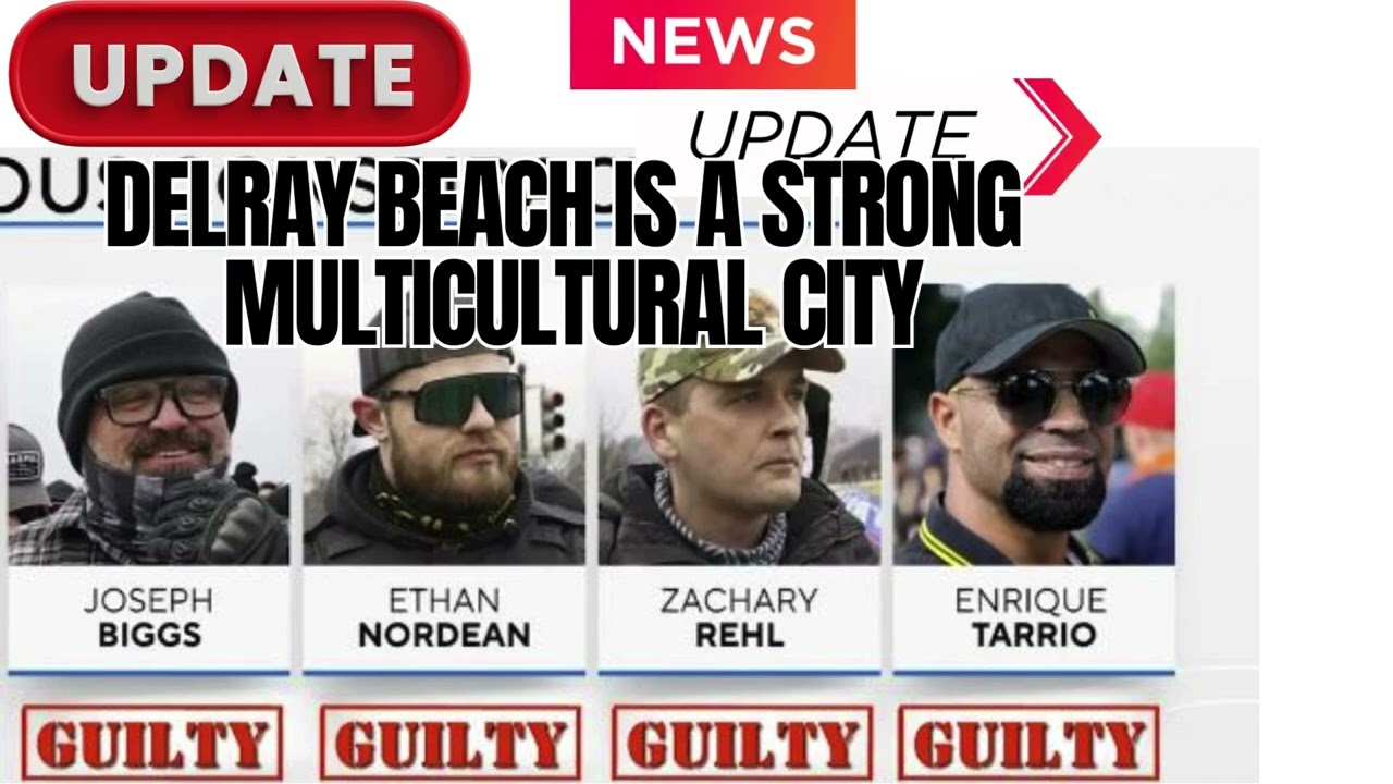 Convicted Felon Henry Enrique Tarrio and 6 MAGA friends at Tesla Takedown in Delray Beach Florida