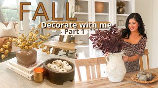 FALL DECORATE WITH ME 2022 | Fall Decor Ideas | Fall Living room | Fall Dining room | Part 1 🍂