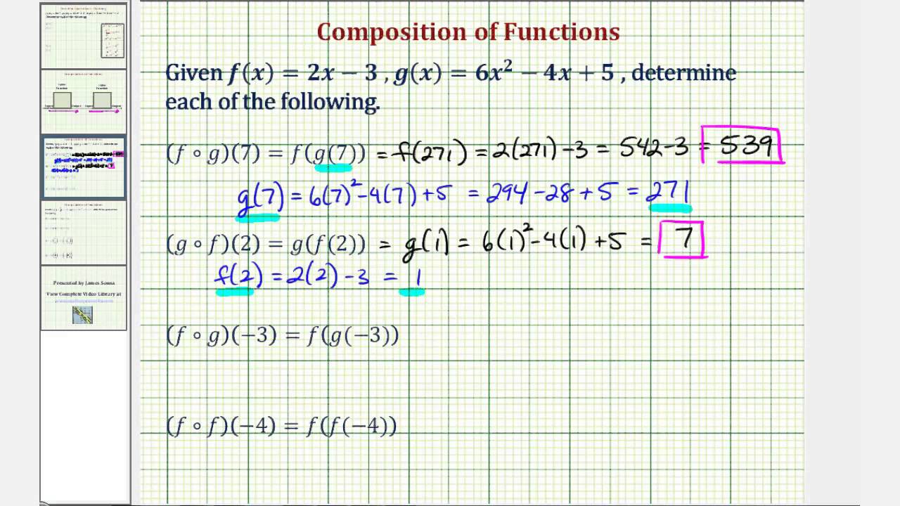 Ex 1:  Find Composite Function Values