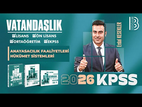 10)2026 KPSS Vatandaşlık-Anayasacılık Tarihi–Hükümet Sistemleri –Demokrasi Kavramı– Erdal Kesekler