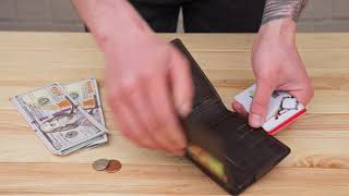 Портмоне горизонтальне Amico на магніті на два відділення Grande Pelle 11321 коричневе