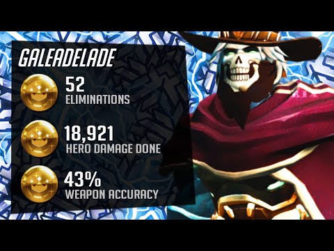 Gale Insane McCree and Soldier 76 gameplay! 52 elims! [ Overwatch Season 27 Top 500 ]