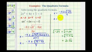 Ex:  Quadratic Formula - Complex Solutions