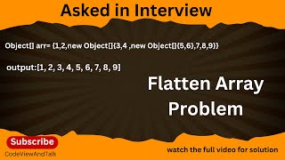 Flatten Array of Objects in Java | Flatten Arrays  | DSA | Interview Questions