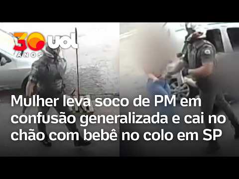Policial militar dá soco em mulher com bebê durante confusão em Sorocaba, interior de São Paulo