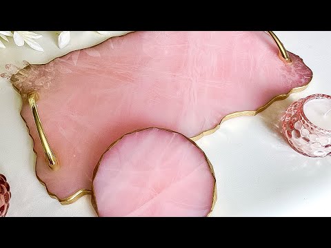 Beautiful Lacing in This Resin Ocean Serving Board