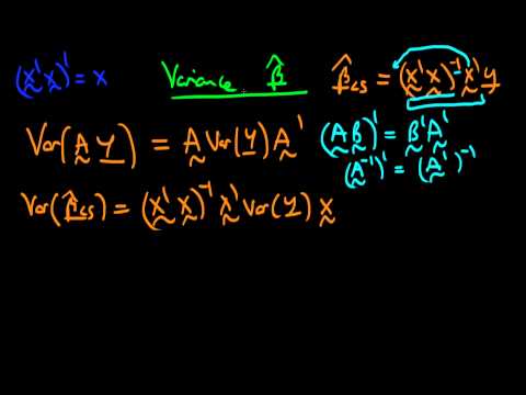 Variance of Least Squares Estimators - Matrix Form