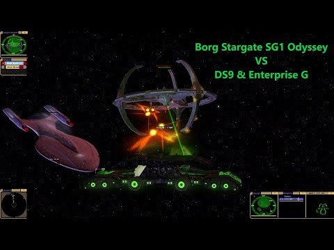 Stargate SG1 Borg X304 VS Deep Space Nine & USS Enterprise G | Star Trek Bridge Commander Battle |