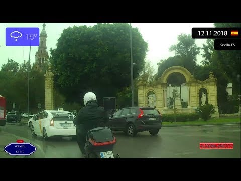 Driving through Sevilla (Spain) 12.11.2018 Timelapse x4
