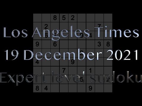 Sudoku solution – Los Angeles Times sudoku 19 December 2021 Expert level