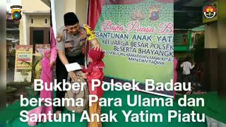 preview picture of video 'Bukber Polsek Badau bersama Para Ulama dan Santuni Anak Yatim Piatu'