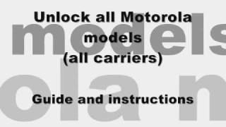 How to Unlock ANY Motorola - SLVR L2 l6 l7 l9 Cingular At&t Rogers Fido subsidy code network v3