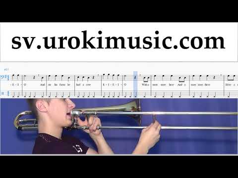 Lär Dig Spela Trombon Old MacDonald - Had a Farm Tabs Nybörjare Del 2 um-b492