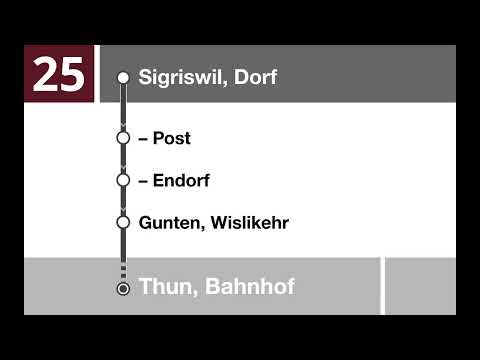 STI Ansagen • Expresslinie 25 • Thun, Bahnhof - Sigriswil, Dorf