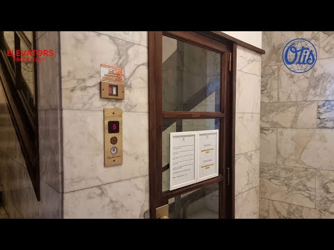 2 Scenic 1937 OTIS (mod. Bossi) roped hydraulic elevators@an INA building, Rome, Italy