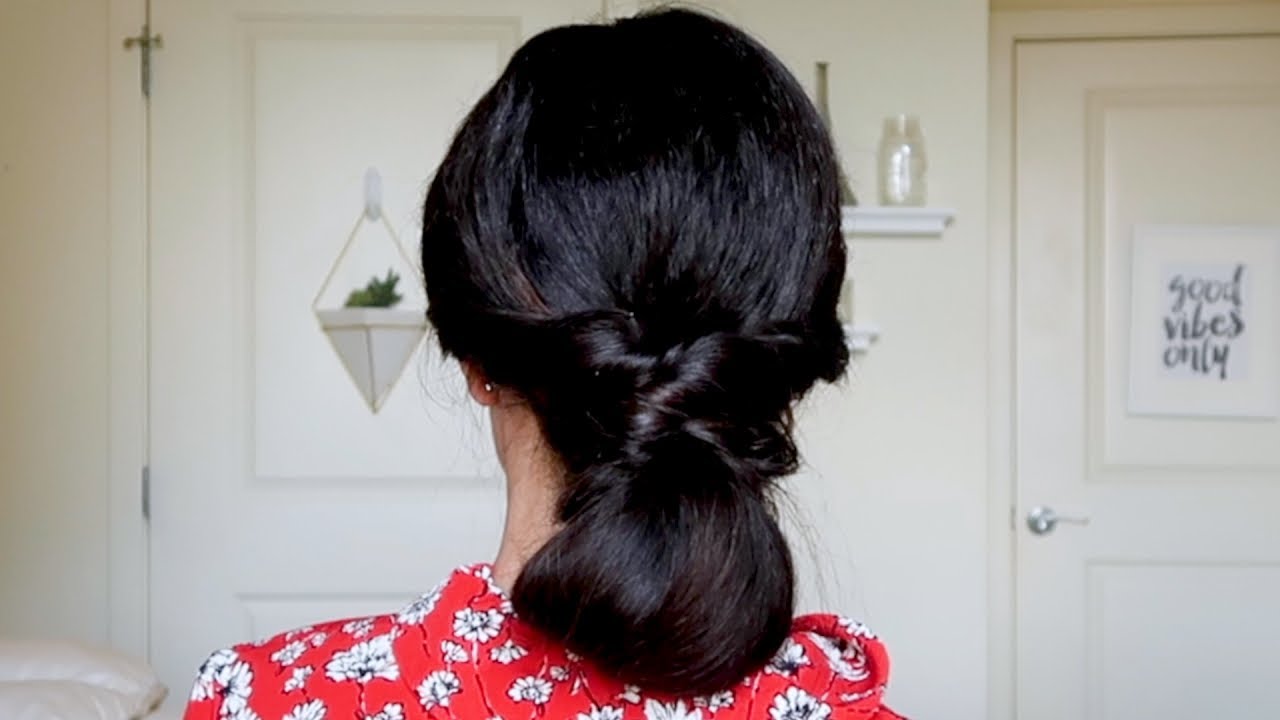 A Salon Style Effortless Low Bun Bun You Can Do At Home