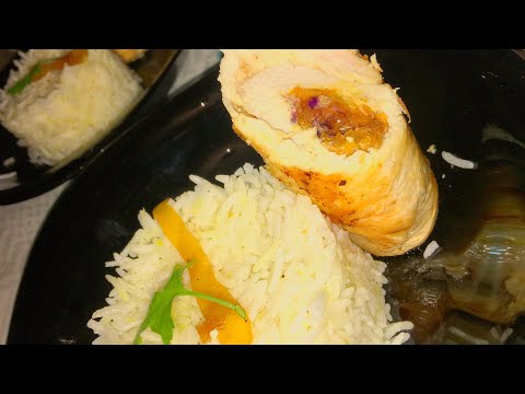 Ballotines de poulet 🍗 farcie aux légumes accompagnée de riz à la crème champignon (comment faire)