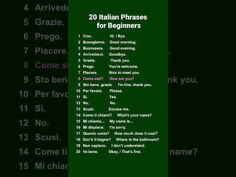 20 Italian Phrases for Beginners #Italian #ItalianForBeginners #ItalianLanguage