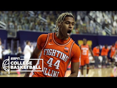 排名第4的伊利諾伊州主宰了排名第2的密歇根州 [HIGHLIGHTS] | ESPN大學籃球頻道 (No. 4 Illinois dominates No. 2 Michigan [HIGHLIGHTS] | ESPN College Basketball)