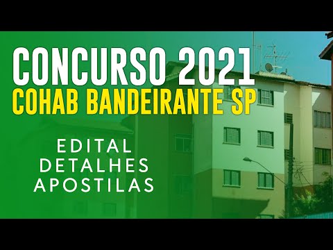 CONCURSO COHAB BANDEIRANTE SP 2021 - Edital e Apostilas
